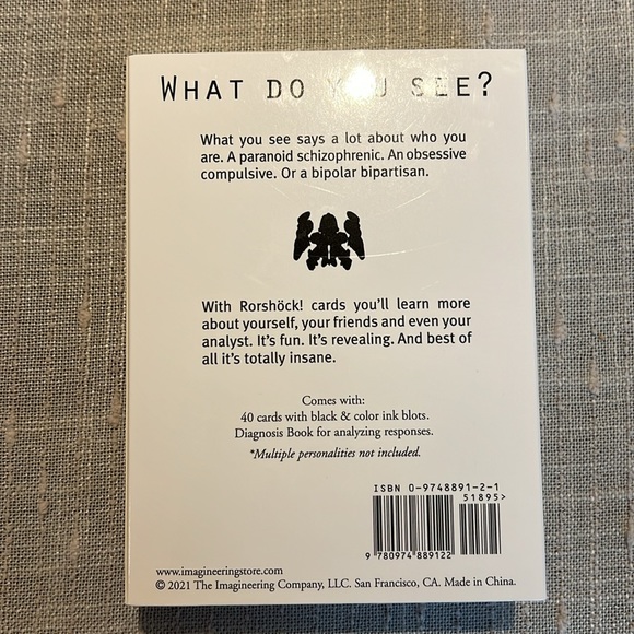 Rorshock! A Game with Personality 20 Card Deck Diagnosis Book For Analysis! - Picture 2 of 2